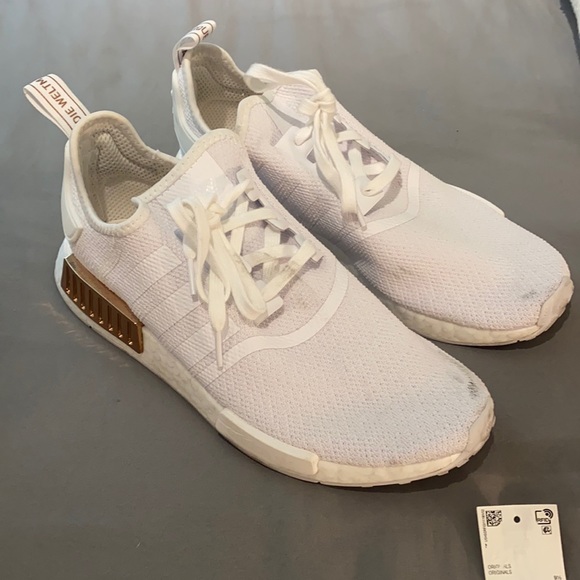 adidas Shoes | Adidas Womens White Copper Metallic Sneakers | Poshmark